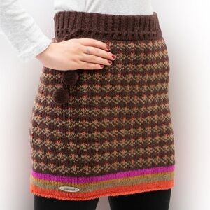 Everest Brown Knit Mini Skirt